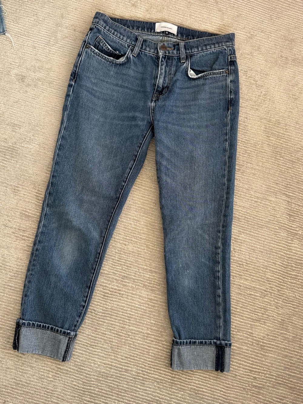 Current/Elliott Boyfriend Jeans in Medium Blue Wash